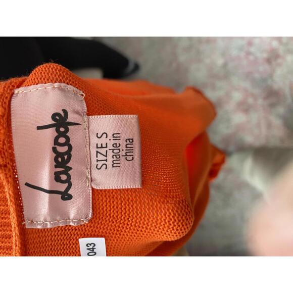 NWT Lovecode Red Orange Open Cardigan Size Small - Picture 6 of 6
